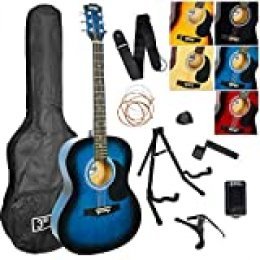 3rd Avenue Pack de guitarra acústica, Azul (Blueburst), Acústico, Pack Premium