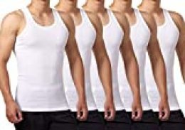 FALARY Camiseta de Tirantes para Hombre Pack de 5 de Algodón 100% más Colores