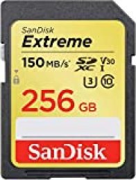 SanDisk Extreme - Tarjeta de Memoria SD UHS-I, 256 GB, hasta 150MB/s