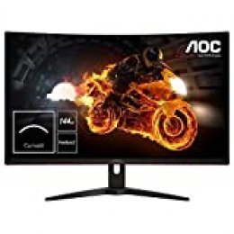 AOC C32G1 - Monitor Gaming Curvo de 32” con Pantalla Full HD e-Sports(VA, 1ms, AMD FreeSync, 144Hz, Sin Marco, Ajustable en altura y FlickerFree), Color Negro/Rojo