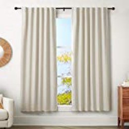 AmazonBasics - Barra para cortinas con remates redondeados, 182-365 cm, Bronce