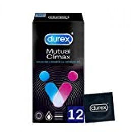 Durex Preservativos Mutual Clímax con Puntos y Estrías para ella y Efecto Retardante para él - 12 condones