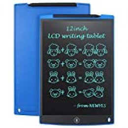 NEWYES 12" Tableta de Escritura LCD, Tableta gráfica, Ideal para hogar, Escuela u Oficina. Pilas Incluidas y 2 Imanes para la Nevera (Azul)