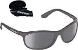 Cressi Rocker Floating Sunglasses Gafas de Sol Deportivas Flotantes con Estuche Rígido, Adultos Unisex, Gris-Lentes Espejadas Negro, Un Tamaño