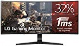 LG 34GL750-B - Monitor Gaming UltraWide FHD de 86.7 cm (34") con Panel IPS (2560 x 1080 píxeles, 21:9, 1 ms con MBR, 144Hz, FreeSync 2, 300 cd/m², 1000:1, sRGB >99%, DP x1, HDMI x2) Color Negro y Rojo
