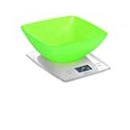 Balanza de cocina digital con BOL de gran capacidad Laica KS1012 en color verde, pesa hasta 3 kg, , encendido y apagado automático, función TARA.