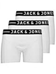 Jack & Jones Sense Trunks 3-Pack Bóxer, Blanco, Large (Pack de 3) para Hombre