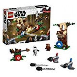 LEGO Star Wars - Action Battle: Asalto a Endor, Juguete de Construcción Inspirado en la Saga de la Guerra de las Galaxias, Inlcuye Minifiguras de un Ewok y un Soldado Imperial (75238)