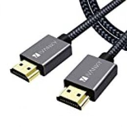 iVANKY Cable HDMI 2 Metros, HDMI 2.0 Cable 18Gbps, Compatible con 4K@60HZ, Ultra HD, 3D, Full HD 1080p, HDR, ARC, Alta Velocidad con Ethernet, PC, Xbox PS3/4, BLU-Ray, Xbox, HDTV Ultra HD, Negro