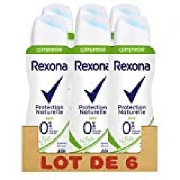 REXONA 0% desodorante comprimido para mujer en spray protección natural pura 48H Set de 6 x 100 ml