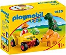 PLAYMOBIL 1.2.3-9120 Quad con 2 Dinos, Multicolor, única (9120)