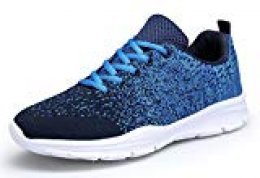 DAFENP Zapatos Zapatillas Running Deporte Mujer Sneakers Unisex,XZ747-M-blue-EU38