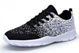DAFENP Zapatos Zapatillas Running Deporte Mujer Sneakers Unisex,XZ747-M-blackwhite-EU40
