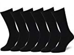 Easton Marlowe 6 PR Calcetines Lisos Negros Hombre, Algodón Peinado - 6pk #3-1, Negro - 39-42 talla de calzado UE