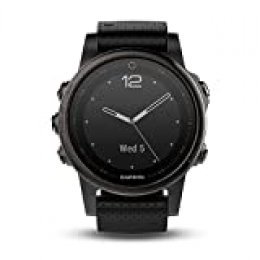 Garmin Fenix 5S Bluetooth Black Sport Watch – Sport reloj (Black, Polymer, Stainless Steel, Water resistant, silicona, 10 ATM)