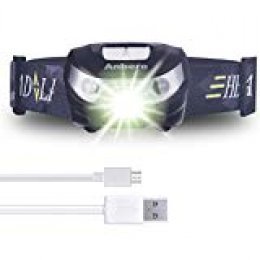 Linterna Frontal LED USB Recargable, Linterna Frontal Cabeza Impermeable para Camping / Pesca / Ciclismo / Carrera / Caza