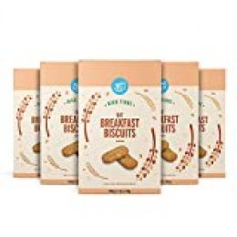 Marca Amazon - Happy Belly - Galletas de avena para el desayuno, 5 x 300 g