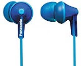 Panasonic RP-HJE125E-A Auriculares Boton con Cable In-Ear (Headphone Sonido Estéreo para Móvil, MP3/MP4, Diseño de Ajuste Cómodo, Imán Neodimio 9mm, Presión de Sonido de 97 dB) Color Azul