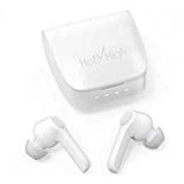 HolyHigh Auriculares Inalámbricos Bluetooth 5.0 Caja de Cuero con Micrófono Incorporado 30H de Reproducción Auriculares Bluetooth Comercial Negocio Impermeables Cancelación de Ruido para iOS Android