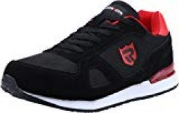 Zapatos de Seguridad para Hombre con Puntera de Acero Zapatillas de Seguridad Trabajo, Calzado de Industrial y Deportiva LM-123k Negro Reflexivo 41 EU