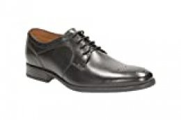 Clarks Kalden Edge - Zapatos con Cordones de Cuero Hombre, Color Negro, Talla 42.5