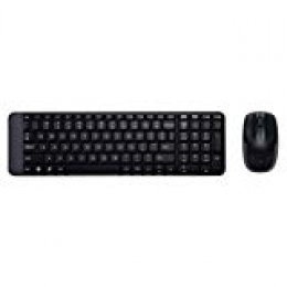 Logitech MK220 - Pack de teclado y ratón inalámbrico con USB, negro - QWERTY Español