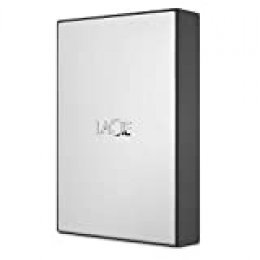 LaCie USB 3.0 Drive, 4 TB, disco duro externo portátil para Mac y PC, 2,5", USB 3.0, color plata (STHY4000800)