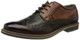 bugatti 312854024141, Zapatos de Cordones Derby para Hombre, Marrón (Brown/Dark Green 6071), 40 EU