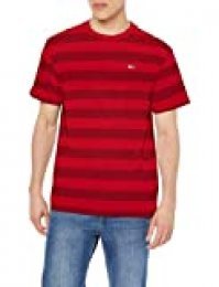 Tommy Hilfiger TJM Bold tee Camiseta, Rojo (Deep Crimson Stripe 0e8), Medium para Hombre