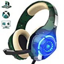 Auriculares Gaming para PS4 Xbox One Nintendo Switch, Beexcellent GM-100 Cascos Gaming con Sonido Envolvente y Reducción de Ruido. La Disfruta de Lujo del Sonido Nítido