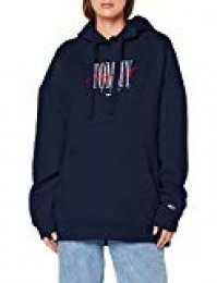 Tommy Jeans Mujer Modern Logo Hoodie chaqueta punto   Azul (Black Iris 002) Large