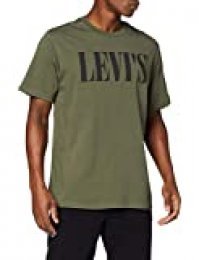 Levi's Relaxed Graphic tee Camiseta, Verde (90's Serif Logo Olive Night 0028), Small para Hombre