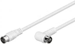 Goobay 67347 - Cable coaxial (1,5 m, F plug, F plug, Male connector/Male connector, Blanco, 75 Ω)