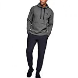 Under Armour Rival Fitted Pull Over Sudadera con Capucha, Hombre, Gris (Carbon Heather/Black 090), L