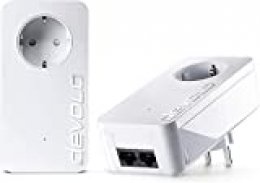 Devolo dLan 550 Duo+ - Kit de adaptadores de comunicación por línea eléctrica (con 2 Puertos LAN), Blanco