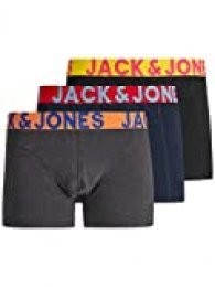 Jack & Jones Jaccrazy Solid Trunks 3 Pack Noos Bóxer, Negro (Black Detail: Navy Blazer & Black), Large para Hombre