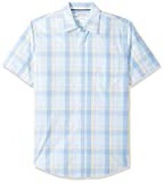 Amazon Essentials – Camisa de popelín de manga corta de corte entallado para hombre