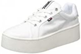Tommy Hilfiger Tommy Jeans Flatform Sneaker, Zapatillas para Mujer, Blanco (White 100), 40 EU