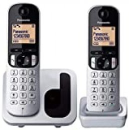 Panasonic KX-TGC212 - Teléfono Fijo Inalámbrico Duo Digital (LCD 1.6", DECT, Agenda, Alarma, Bloque Llamadas, Intercomunicador entre unidades) Color Plata