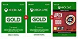 Suscripción Xbox Live Gold 3 Meses + 3 Meses + Apex 1000 Coins Gratis | Xbox Live - Código de descarga
