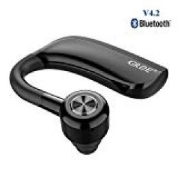 Auricular Bluetooth 4.2, Auricular Manos Libres con Duración 22 Horas Para IPhone Android Auriculares Bluetooth Inalámbrico con Cancelación de Ruido & Sweatproof IPX4 para Oficina, Negocios,Conducción