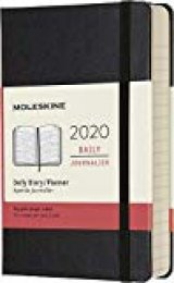 Moleskine - Agenda Diaria de 12 Meses 2020, Tapa Dura y Goma Elástica, Tamaño Pequeño 9 x 14 cm, 400 Páginas, Negro