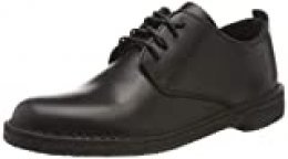 Clarks Desert London, Zapatos de Cordones Derby para Mujer, Negro (Black Polished Black Polished), 35.5 EU
