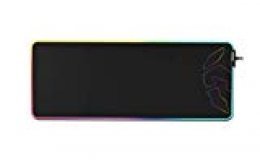 KROM Knout XL RGB - NXKROMKNTXLRGB - Alfombrilla Gaming XL, RGB, Color Negro