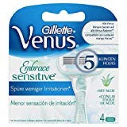 Gillette Venus Embrace Sensitive Maquinilla para Mujer, 4 Unidades