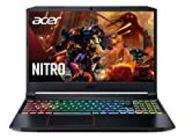 Acer Nitro 5 - Ordenador portátil de 15.6" FHD (Intel Core i7-10750H, 16 GB RAM, 512 GB SSD, NVIDIA GeForce GTX 1660Ti 6 GB, Sin Sistema Operativo) Negro - Teclado QWERTY Español