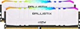 Crucial Ballistix BL2K8G36C16U4WL RGB, 3600 MHz, DDR4, DRAM, Memoria Gamer para Ordenadores de sobremesa, 16GB (8GBx2), CL16, Blanco