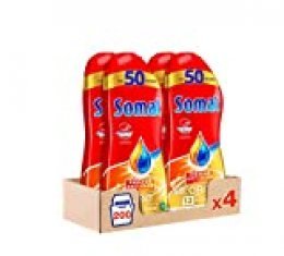 Somat Oro Gel Lavavajillas Vinagre – Pack de 4, Total: 200 lavados (3.6 L)