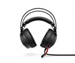 HP Omen 800 - Auriculares para Gaming con micrófono (PC/Juegos, binaurale, Diadema, alámbrico, circumaural), Color Negro y Rojo
