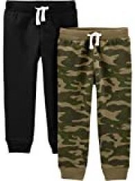 Simple Joys by Carter's 2-Pack Pull on Fleece Pants Infant-and-Toddler, Camuflaje/Negro, US 3T (EU 98–104), Pack de 2